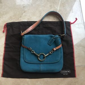 Coach Teal Nubuck Bag